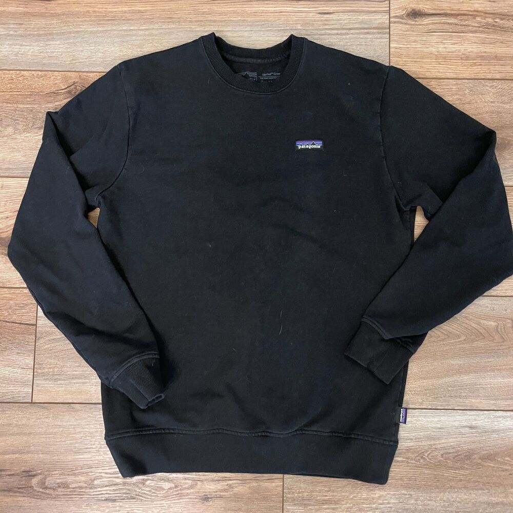 Patagonia Uprisal Crew Neck Black Sweatshirt Pullover Made in Mexico Men's M